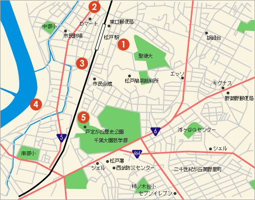 松戸周辺地図